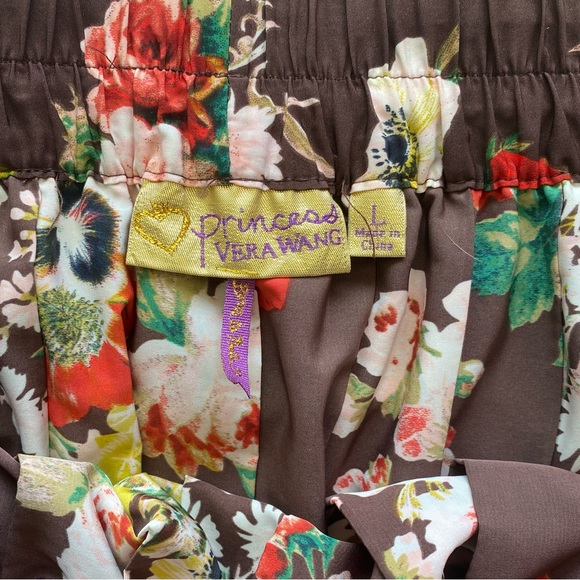 Vera Wang Brown Floral Pleated Skirt - Picture 3 of 3
